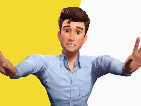 Classic Cartoon Man Rigged model RealTime Male 3D toon 3D Model
