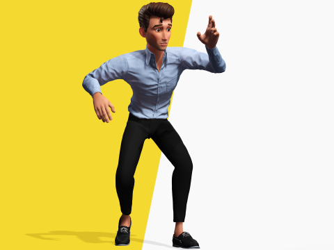 Classic Cartoon Man Rigged model RealTime Male 3D toon 3D Model