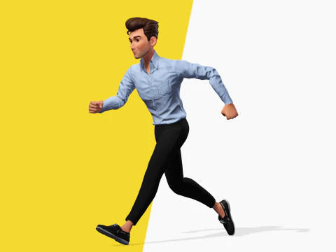 Classic Cartoon Man Rigged model RealTime Male 3D toon 3D Model