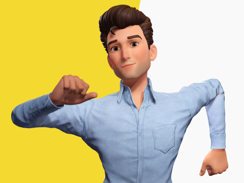 Classic Cartoon Man Rigged model RealTime Male 3D toon 3D Model
