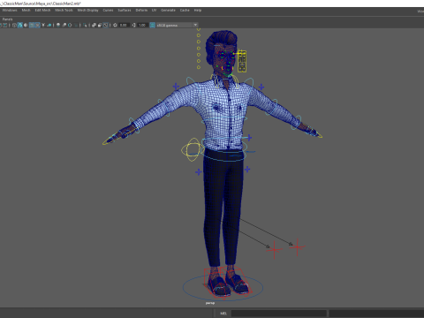 Classic Cartoon Man Rigged model RealTime Male 3D toon 3D Model