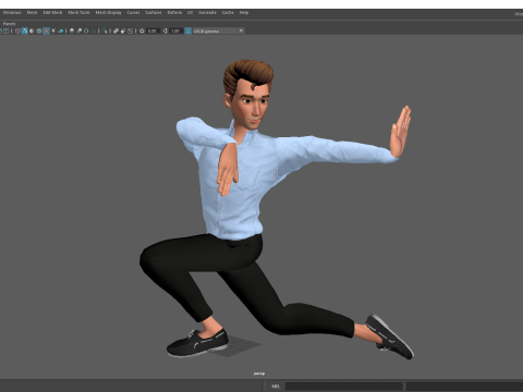 Classic Cartoon Man Rigged model RealTime Male 3D toon 3D Model