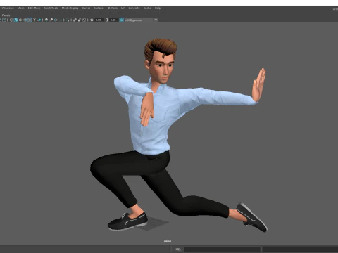Classic Cartoon Man Rigged model RealTime Male 3D toon 3D Model