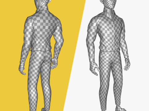 Classic Cartoon Man Rigged model RealTime Male 3D toon 3D Model