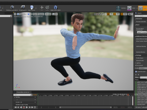 Classic Cartoon Man Rigged model RealTime Male 3D toon 3D Model
