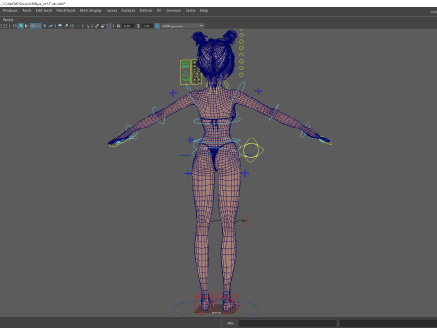 Stylized Cute Girl Low-poly 3D-Modell