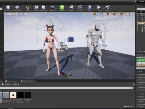 Stylized Cute Girl Low-poly 3D-Modell