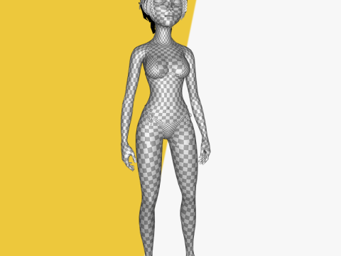 Stylized Cute Girl Low-poly 3D-Modell