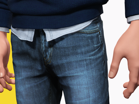 Father Cartoon Man Rigged RealTime Male 3D Model