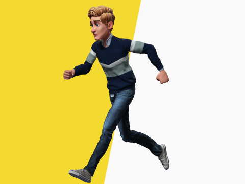 Father Cartoon Man Rigged RealTime Male 3D Model