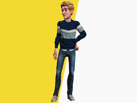 Father Cartoon Man Rigged RealTime Male 3D Model