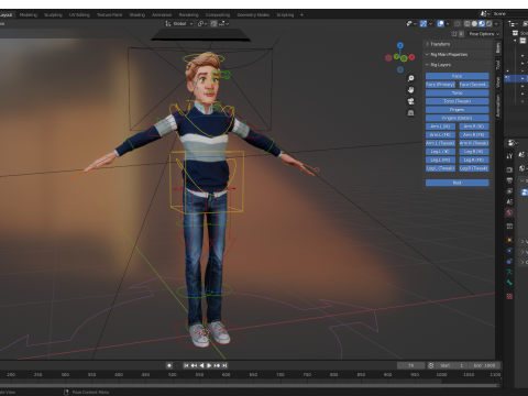 Father Cartoon Man Rigged RealTime Male 3D Model