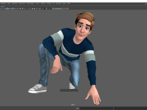 Father Cartoon Man Rigged RealTime Male 3D Model