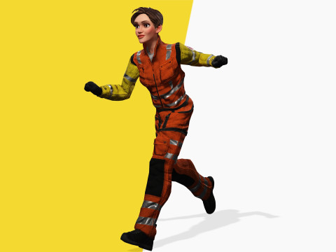 Cartoon Firefighter Character Toon Rescue 3D Model