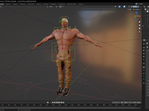 Muscle Stylized Strongman Bodyguard Commander Low-poly 3D 모델