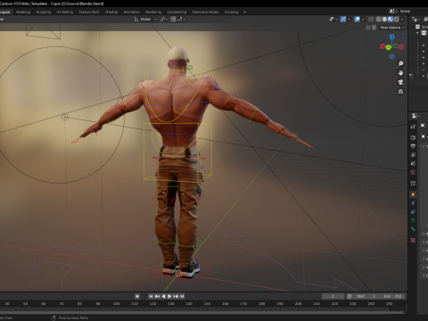 Muscle Stylized Strongman Bodyguard Commander Low-poly 3D 모델