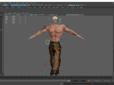 Muscle Stylized Strongman Bodyguard Commander Low-poly 3D 모델