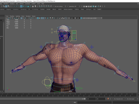 Muscle Stylized Strongman Bodyguard Commander Low-poly 3D 모델
