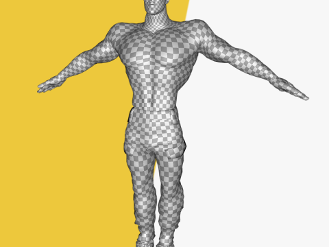 Muscle Stylized Strongman Bodyguard Commander Low-poly 3D 모델