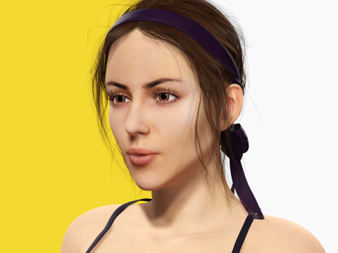 Realistic Female Athlete in Sportswear 3D 모델