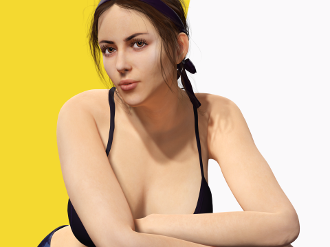 Realistic Female Athlete in Sportswear 3D 모델