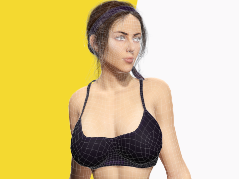 Realistic Female Athlete in Sportswear 3D 모델