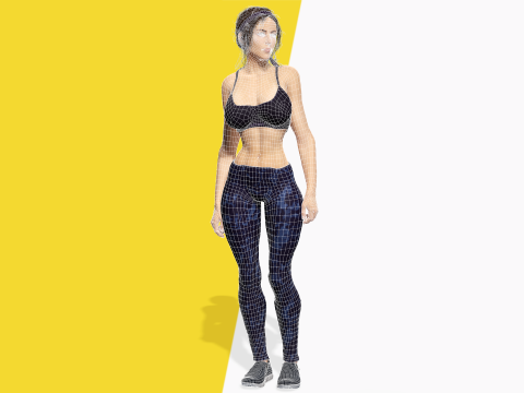 Realistic Female Athlete in Sportswear 3D 모델
