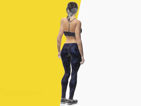 Realistic Female Athlete in Sportswear 3D 모델