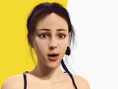 Realistic Female Athlete in Sportswear 3D 모델