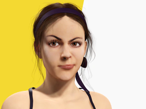 Realistic Female Athlete in Sportswear 3D Model