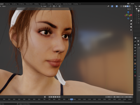Realistic Female Athlete in Sportswear 3D 모델