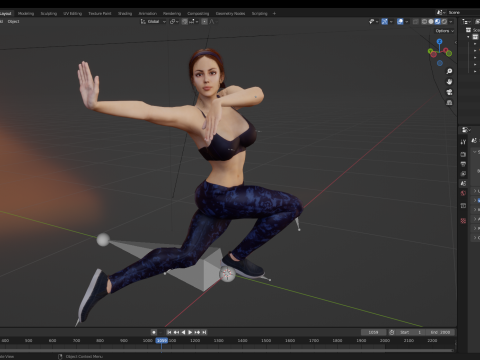 Realistic Female Athlete in Sportswear 3D 모델