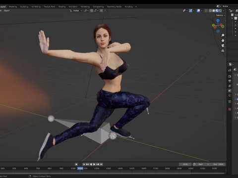 Realistic Female Athlete in Sportswear 3D Model