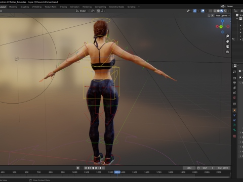 Realistic Female Athlete in Sportswear 3D 모델
