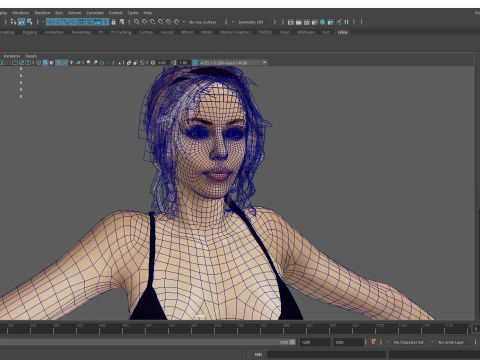 Realistic Female Athlete in Sportswear 3D Model