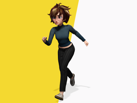 Mother Cartoon Woman Rigged RealTime girl 3D 3D मॉडल