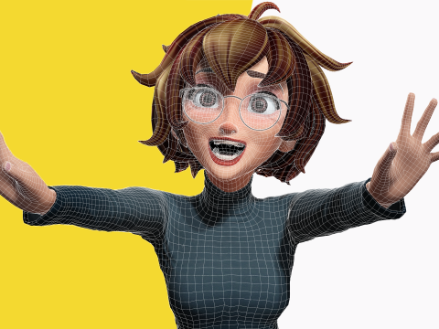 Mother Cartoon Woman Rigged RealTime girl 3D 3D मॉडल
