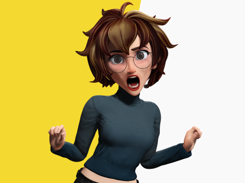 Mother Cartoon Woman Rigged RealTime girl 3D 3D मॉडल