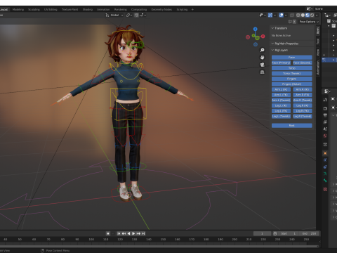 Mother Cartoon Woman Rigged RealTime girl 3D 3D मॉडल
