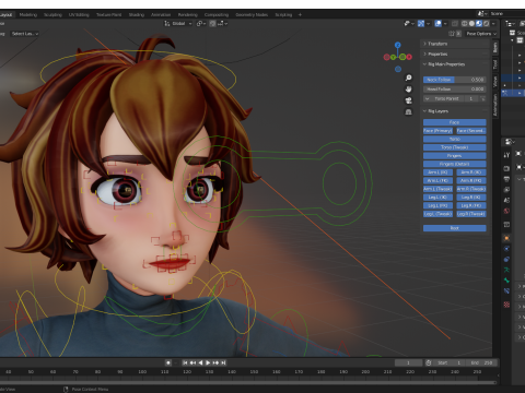 Mother Cartoon Woman Rigged RealTime girl 3D 3D मॉडल