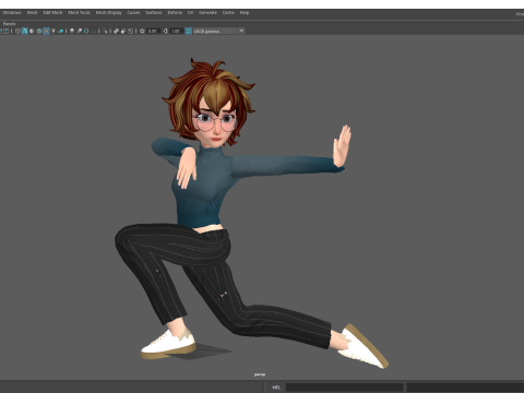 Mother Cartoon Woman Rigged RealTime girl 3D 3D मॉडल