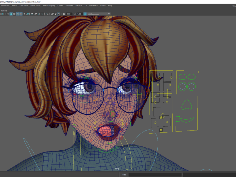 Mother Cartoon Woman Rigged RealTime girl 3D 3D मॉडल