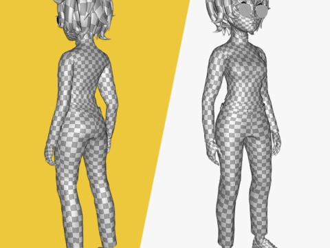 Mother Cartoon Woman Rigged RealTime girl 3D 3D मॉडल