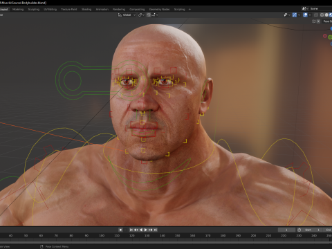 Realistic Male Bodybuilder 3D HQ Low-poly 3D Модель