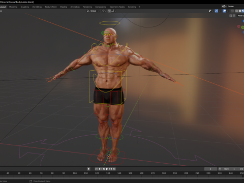 Realistic Male Bodybuilder 3D HQ Low-poly 3D Модель