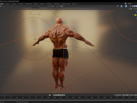 Realistic Male Bodybuilder 3D HQ Low-poly 3D Модель