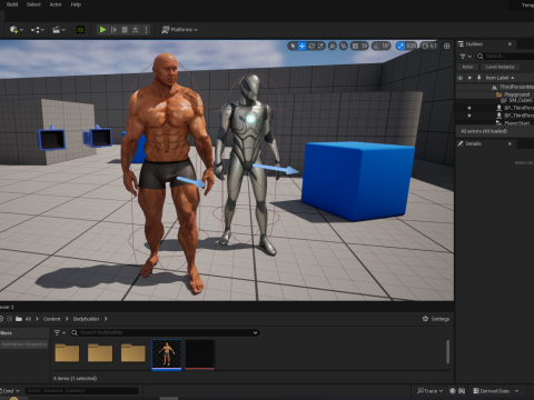 Realistic Male Bodybuilder 3D HQ Low-poly 3D Модель