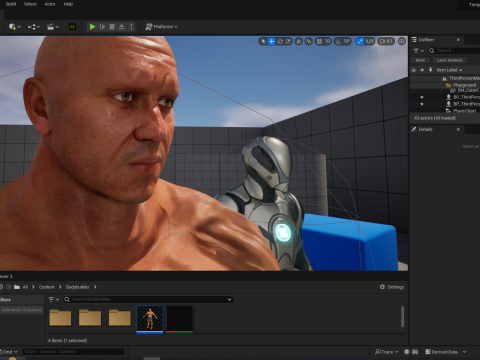 Realistic Male Bodybuilder 3D HQ Low-poly 3D Модель