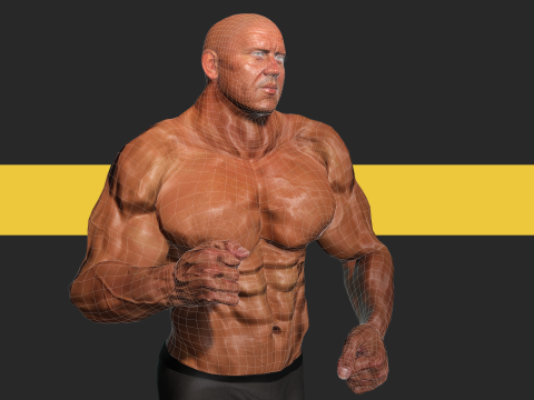 Realistic Male Bodybuilder 3D HQ Low-poly 3D Модель