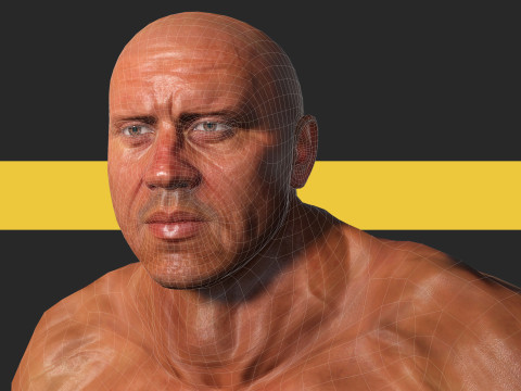 Realistic Male Bodybuilder 3D HQ Low-poly 3D Модель